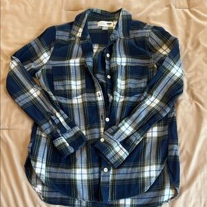 Old Navy Blue Plaid Button Down Shirt